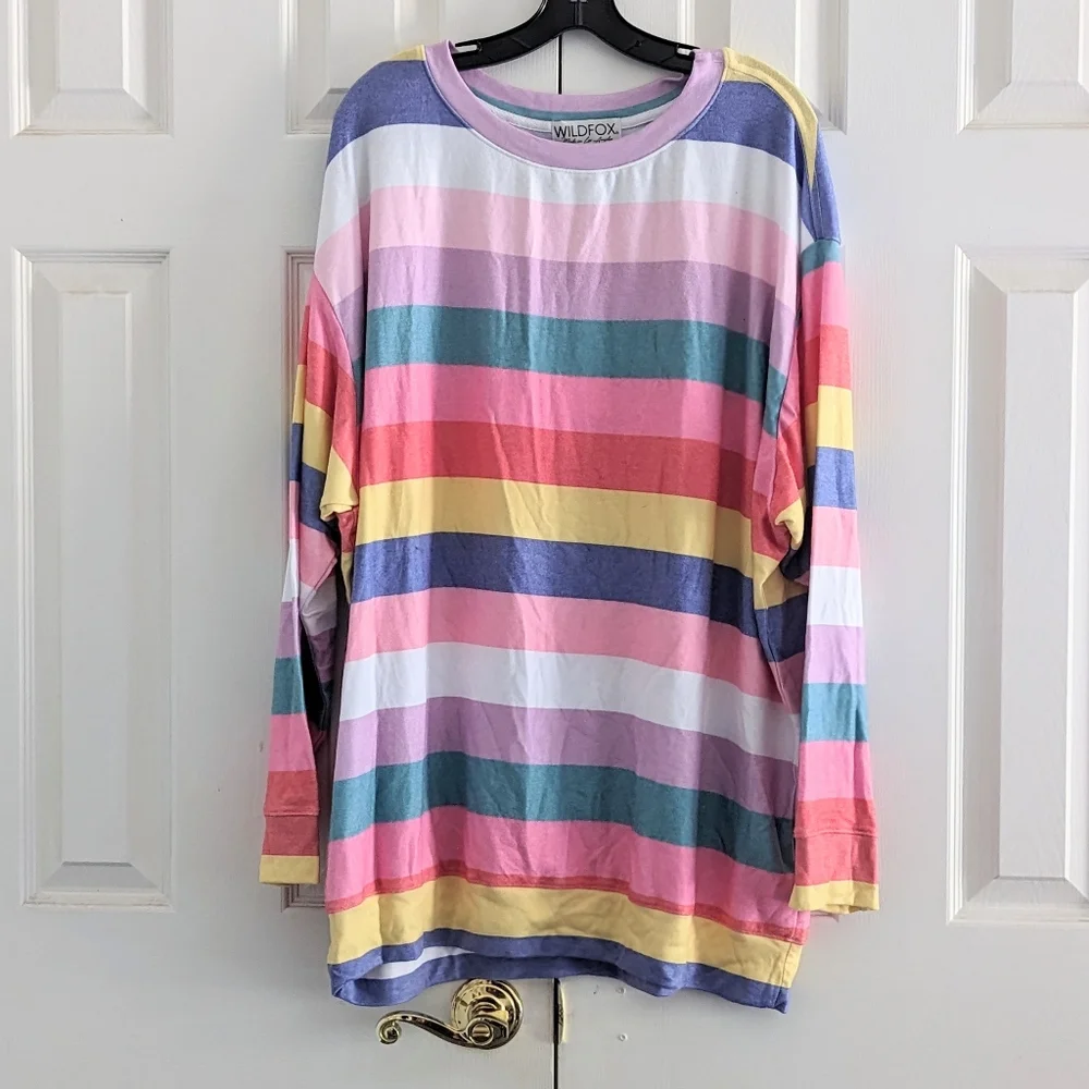 WILDFOX Rainbow Sorbet Roadtrip Sweatshirt Oversized